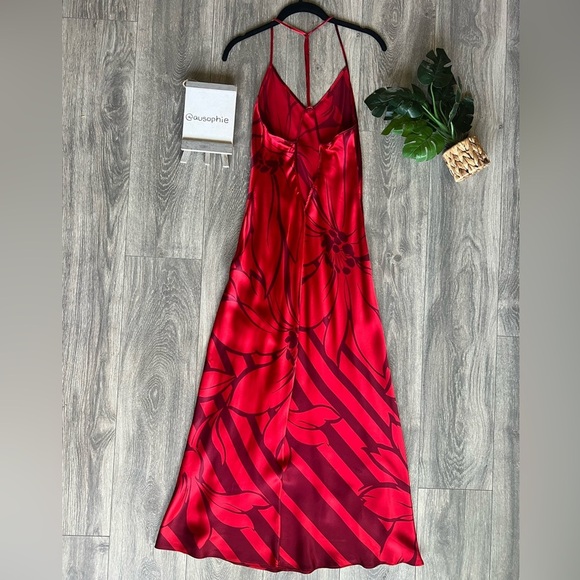 VTG Victorias Secret Floral Charmeuse Silk Full Length Slip Dress Cut Out Back S - Picture 9 of 16